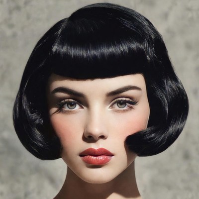 Woman with short black hair