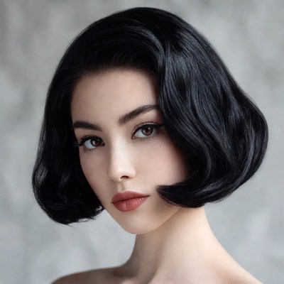 Black hair with vintage style