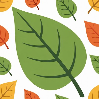 Colorful leaves on a white background