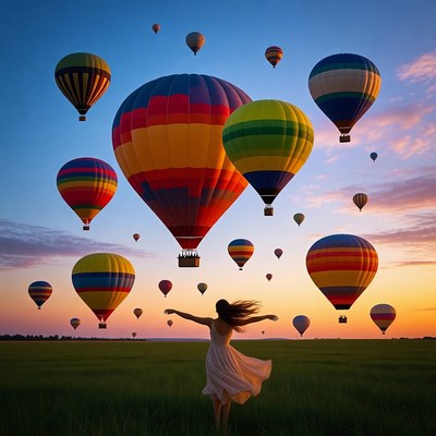 Colorful hot air balloons in the sky
