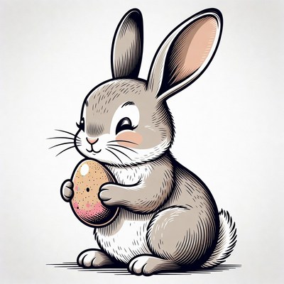 Bunny holding an egg