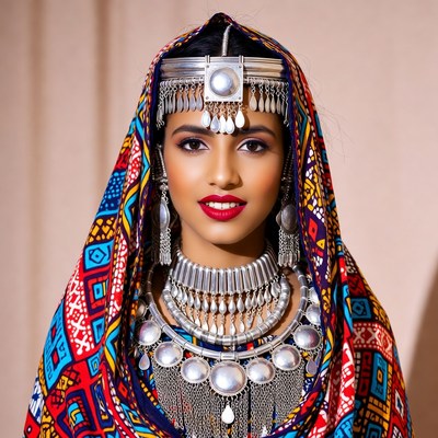 Traditional attire and jewelry display