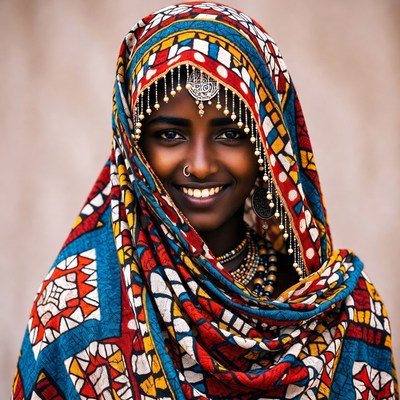 Woman in traditional dress smiling