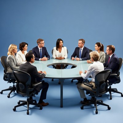 Business meeting with diverse team members