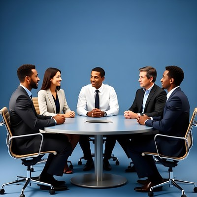 Business meeting in office setting