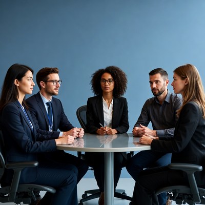 Business meeting with diverse team members