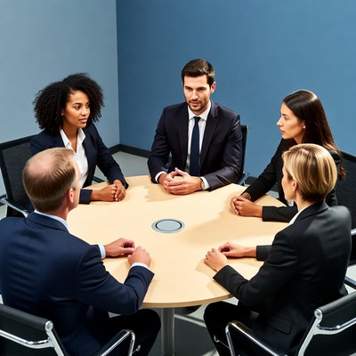Business meeting in a conference room