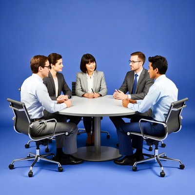 Group discussion in a meeting room