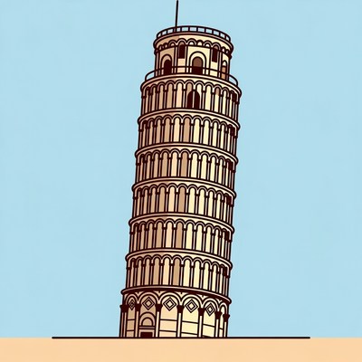 Leaning tower in italy stands tall