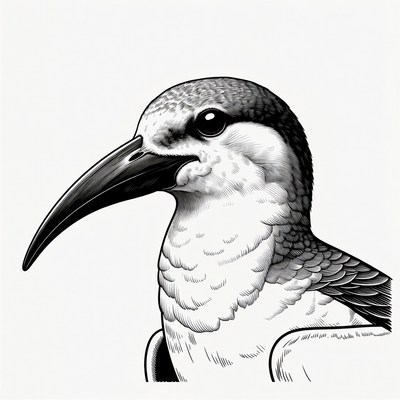 Bird with long beak in close view