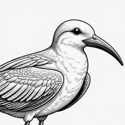 Bird illustration with detailed feathers