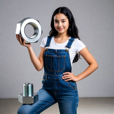 Young girl holds large nut