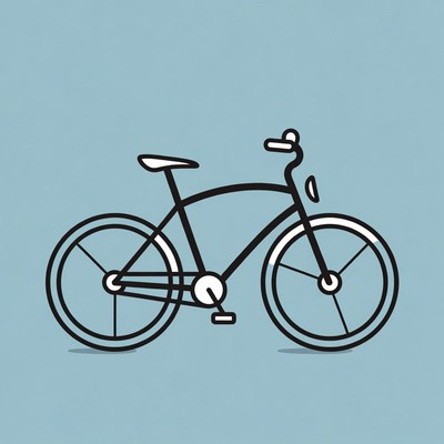 Bicycle on a blue background