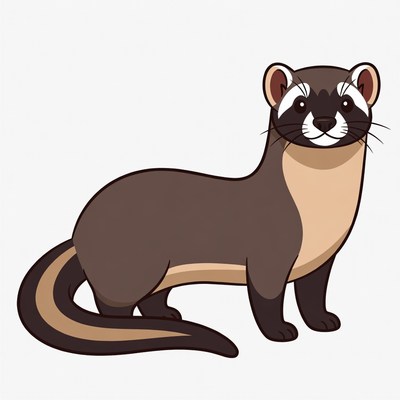 Furry animal stands on ground