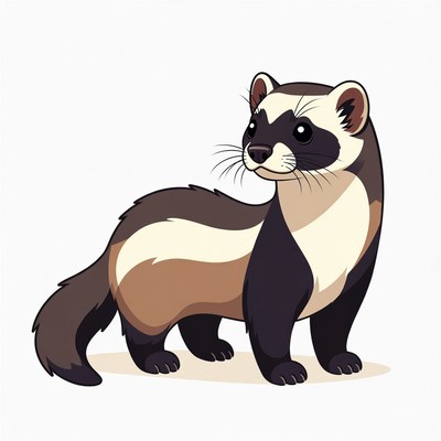 Cute ferret standing on a surface