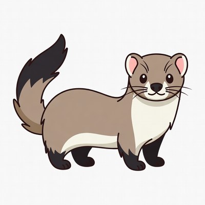 Cute cartoon animal in simple style