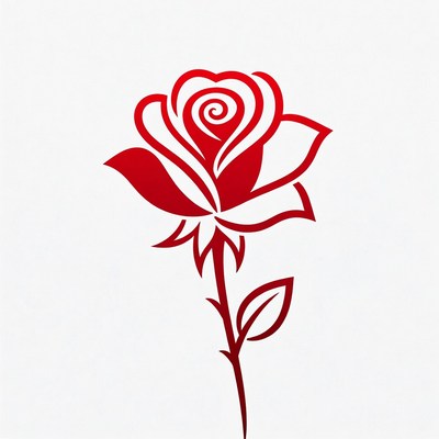 Red rose design on white background