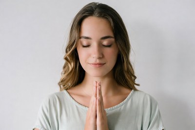 Woman practicing mindfulness in a calm space