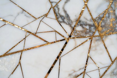 Marble and gold pattern close up