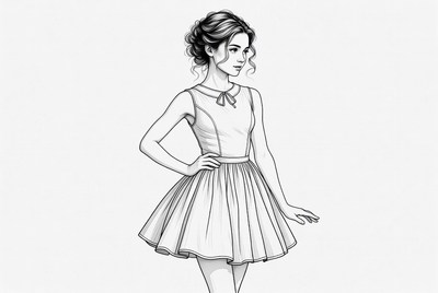 Girl in dress standing with a hand on her hip