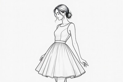 Woman in a dress sketch