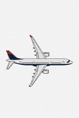 Airplane flying over a city