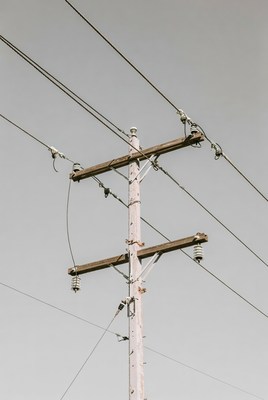 Utility pole against clear sky