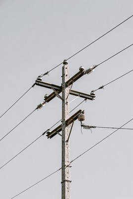 Utility pole and power lines scene