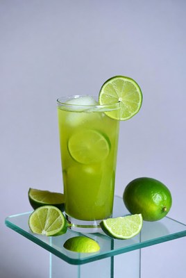 Refreshing lime drink on display