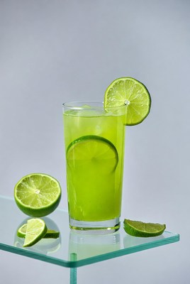 Fresh lime drink on display