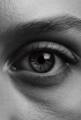 Detailed view of a human eye