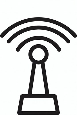 Signal tower with radio waves displayed