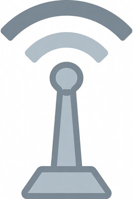 Wireless connection symbol in gray