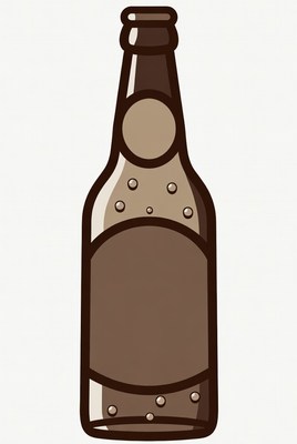 Empty bottle with bubbles on the surface