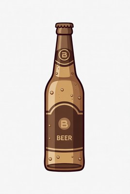 Beer bottle with label design