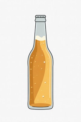 Bottle of beer on white background
