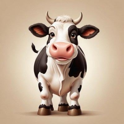 Cow standing in front of plain background