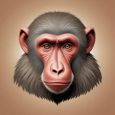 Monkey head in simple style