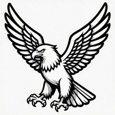 Eagle with spread wings design