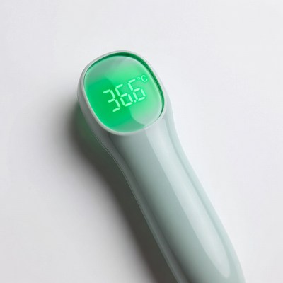 Temperature reading in celsius on thermometer