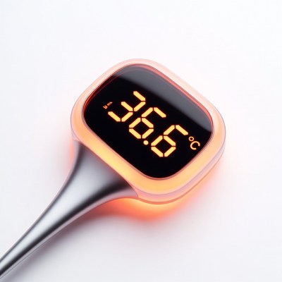 Digital thermometer reading temperature