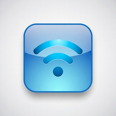 Wi-fi symbol design in blue color