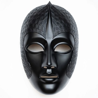 Black mask with detailed design