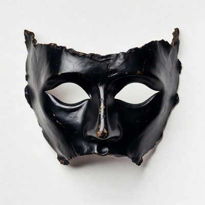 Black mask display on white background