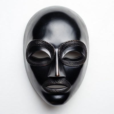 Black mask on white background