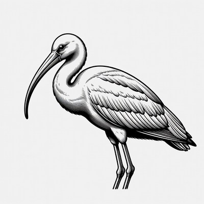 White stork standing on two legs