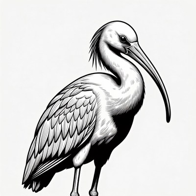 White bird standing on one leg