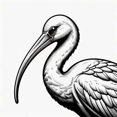 Stork standing with long bill