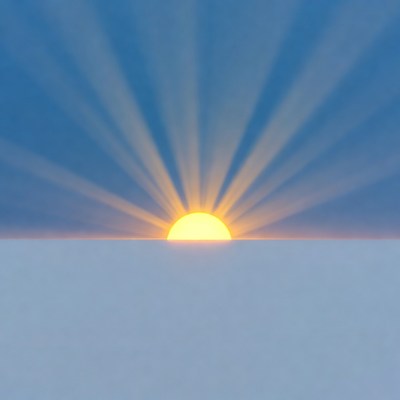 Sun rises above the horizon