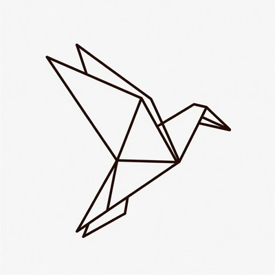 Origami bird in flight design